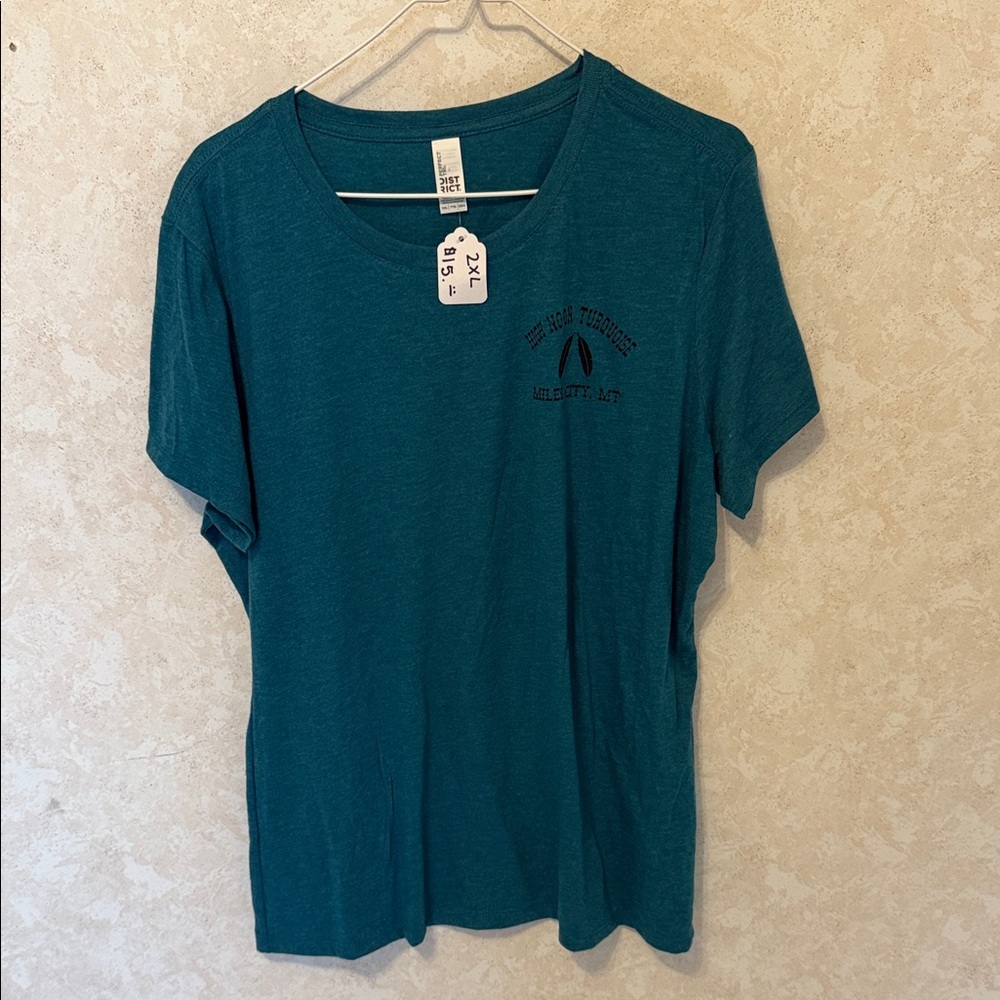 High Noon Turquoise Miles City MT District Teal Crew Neck Tee